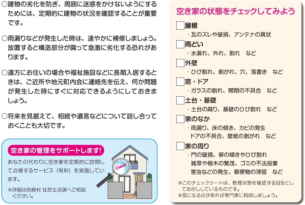 空家の状態チェック