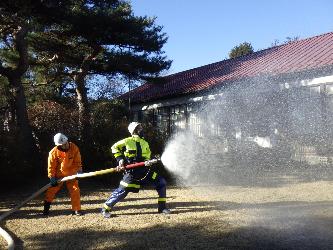 令和6年度西郷村歴史民俗資料館での放水訓練
