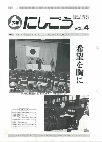 広報にしごう1987年4月号の表紙の画像